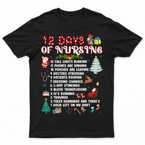 12 Day Of NURSE Xmas T Shirt