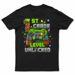 1St Grade Level Unlocked Video Gamer Pixel Back To School T Shirt