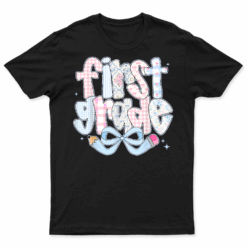 1St Grade Preppy Coquette Bow Girly Back To School Girl Kids T Shirt