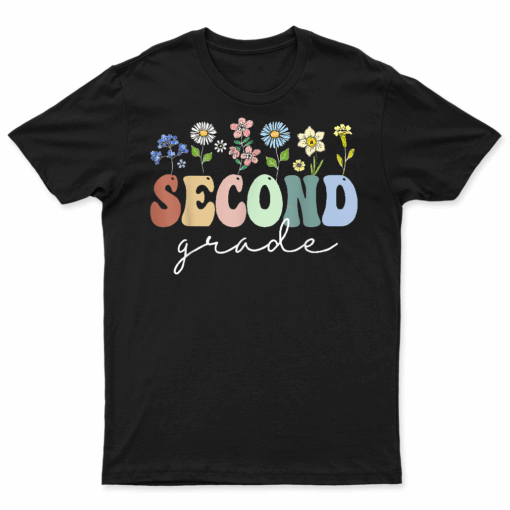 2Nd Grade Wildflower Floral Back To School Gift For Teachers T Shirt