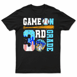 3Rd Grade Back To School Baseball Drip Ice Cream Game On T Shirt