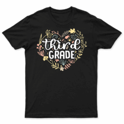 3Rd Third Grade Floral Heart Back To School Teacher Girls T Shirt