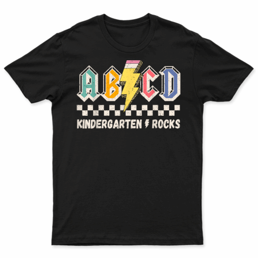 Abcd Kindergarten Rocks Pencil Lightning Teachers Rock Boys T Shirt