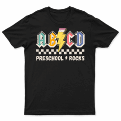 Abcd Preschool Rocks Pencil Lightning Teachers Rock Boys T Shirt