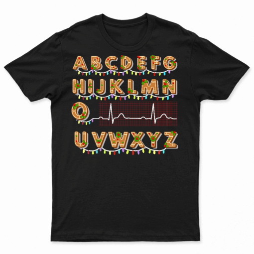 Alphabet Electrocardiogram Christmas Cardiac Crew Nurse Shirts