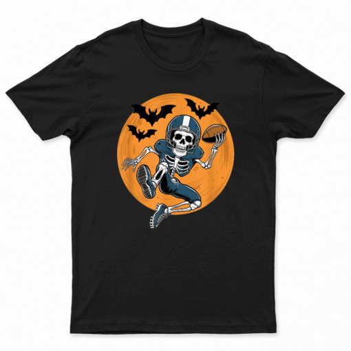 American Football Skeleton Halloween Sport Fantasy Football T Shirt