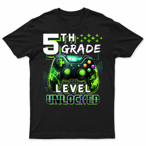 Back To School 5Th Grade Boys Gamer First Day School Level T Shirt
