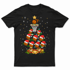 Basketball Sports Lover Xmas Gift Basketball Christmas Tree T Shirt