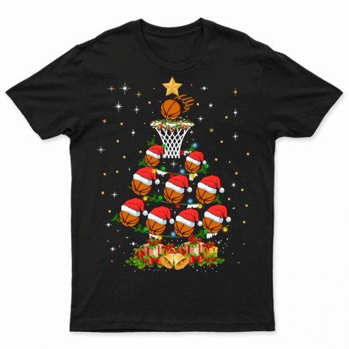 Basketball Sports Lover Xmas Gift Basketball Christmas Tree T Shirt