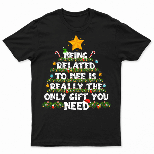 Being Related To Me Christmas Pajama Family Xmas Holiday T Shirt