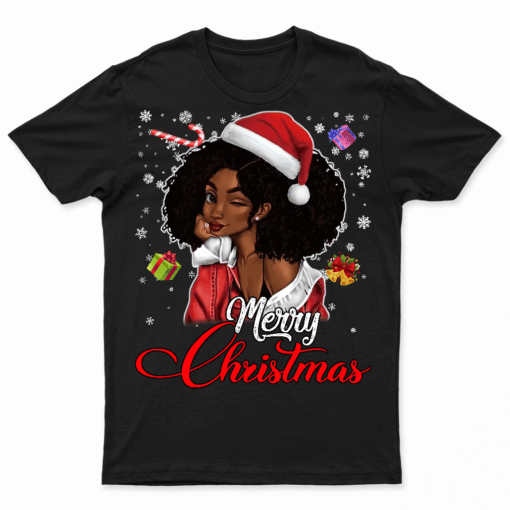 Black African Girl American Melanin Christmas Santa Hat Xmas