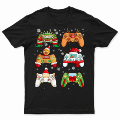 Boys Christmas Shirt Santa Gaming Controllers Gamer