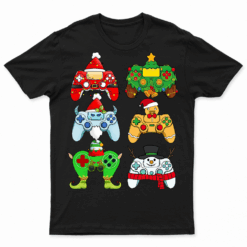 Boys Christmas Shirt Santa Gaming Controllers Gamer Xmas Shirt