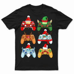 Boys Christmas Shirt Santa Gaming Controllers Gamer Xmas Shirts