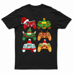 Boys Christmas Shirt Santa Gaming Controllers Gamer Xmas T Shirt