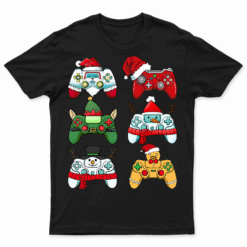 Boys Christmas Shirt Santa Gaming Controllers Gamer Xmas T Shirts