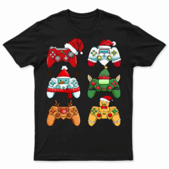Boys Christmas Shirt Santa Gaming Controllers Gamer Xmas T Shirts