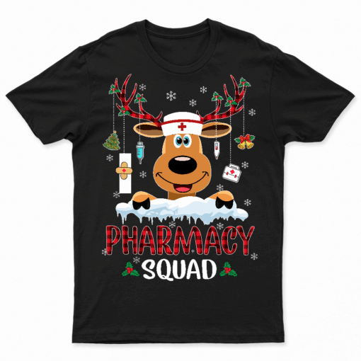 Buffalo Plaid Reindeer Pharmacy Crew Pharmacist Christmas