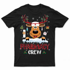 Buffalo Plaid Reindeer Pharmacy Crew Squad Pharmacist Christmas