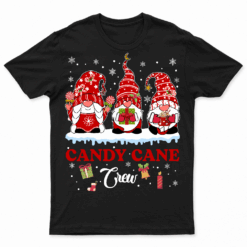 Candy Cane Crew Gnome Christmas Merry Xmas T Shirt