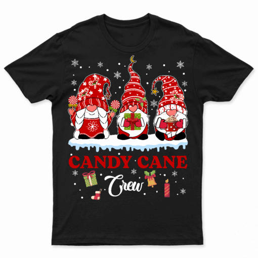 Candy Cane Crew Gnome Christmas Merry Xmas T Shirt