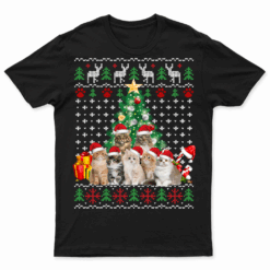Cat Christmas Funny Ugly Women Men Merry Gift T Shirt