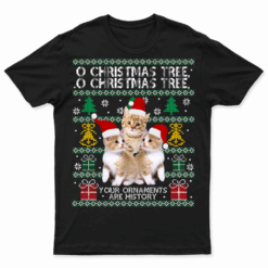 Cats Christmas Shirt Funny Ornaments Pajama Family Gift Tee T Shirt