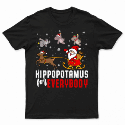 Cats For Everybody Christmas Cat Funny Xmas Women Santa T Shirt