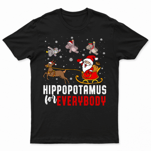 Cats For Everybody Christmas Cat Funny Xmas Women Santa T Shirt