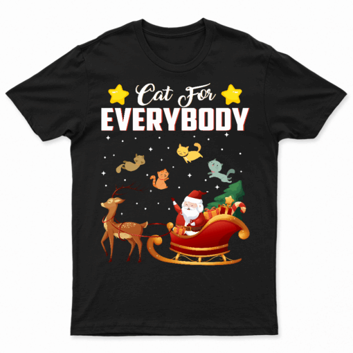 Cats For Everybody Men Kids Women Ugly Christmas Cat T Shirt