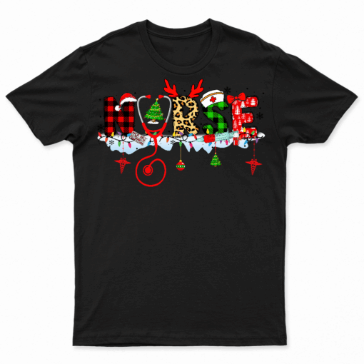Christmas Boo Boo Crew Reindeer Nurse Buffalo Plaid Nurse T Shirt 1