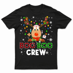 Christmas Boo Boo Crew Reindeer Nurse Buffalo Plaid Nurse T Shirt