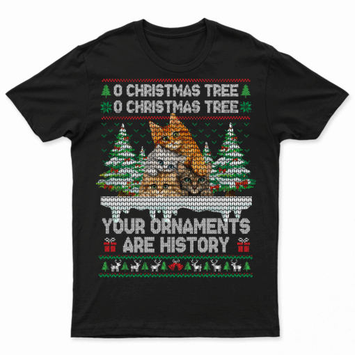 Christmas Cat Lover Holiday Xmas Gift Ugly Sweater T Shirt