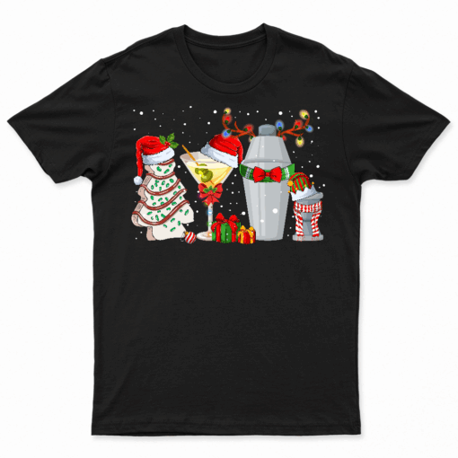 Christmas Cocktail Espresso Martini Drinking Party Bartender T Shirts