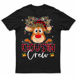 Christmas Cousin Crew Reindeer Santa Hat Lights Kids Teens