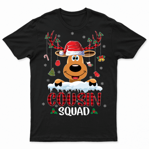 Christmas Cousin Squad Reindeer Matching Pajama Xmas Holiday T Shirt