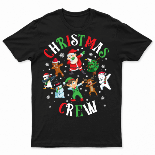 Christmas Crew Santa Dabbing Family Matching Pajamas T Shirt