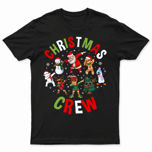 Christmas Crew Santa Dabbing Family Matching Pajamas T Shirts
