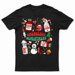 Christmas ER Nurse Emergency Department ER Ed Nurse Tech T Shirt
