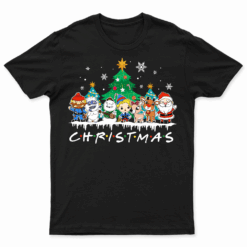 Christmas Friends Santa Rudolph Snowman Family Xmas Kids T Shirt
