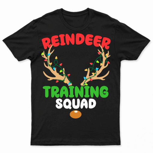 Christmas Running T Shirt Reindeer Training Squad Team