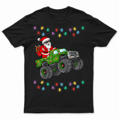 Christmas Santa Monster Truck Xmas Boys Kids Toddler Youth Tee