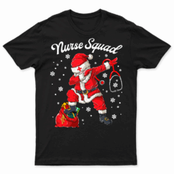 Christmas Scrub Tops Women Dabbing Santa Scrubs Nurse Squad T Shirt