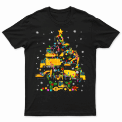 Construction Excavator Christmas Tree For Boys Girls Toddler T Shirt