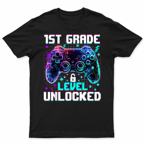 Controller 1St Grade Level Unlocked First Day Of School Boys T Shirt