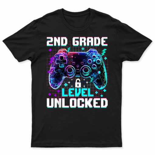 Controller 2Nd Grade Level Unlocked First Day Of School Boys T Shirt