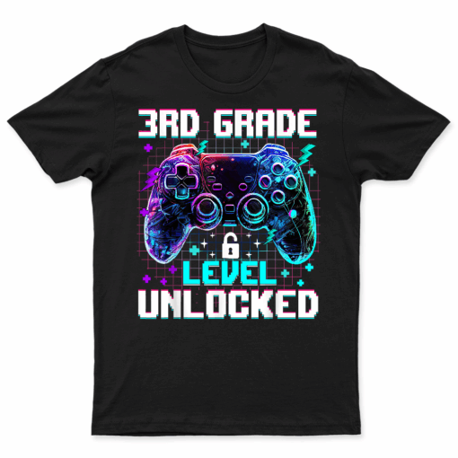 Controller 3Rd Grade Level Unlocked First Day Of School Boys T Shirt