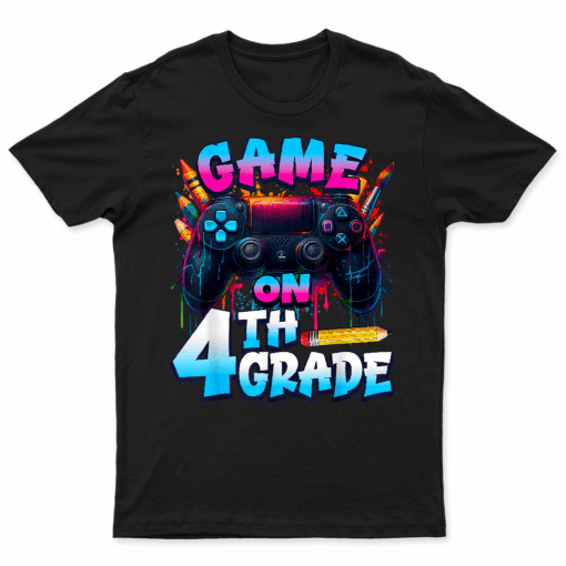 Controller Game On 4Th Grade First Day Of School Boys Kids T Shirt
