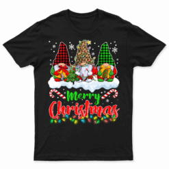 Cute Gnomes Merry Christmas Light Family Gnome Xmas Matching T Shirt