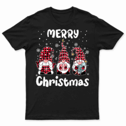Cute Gnomes Merry Christmas Light Family Gnome Xmas Matching Tee